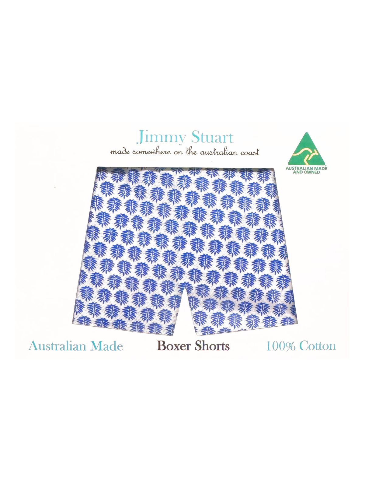 Maple Floral Cotton Boxer Short - Blue