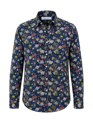 Meadow Floral Cotton L/S Shirt - Navy/Multi
