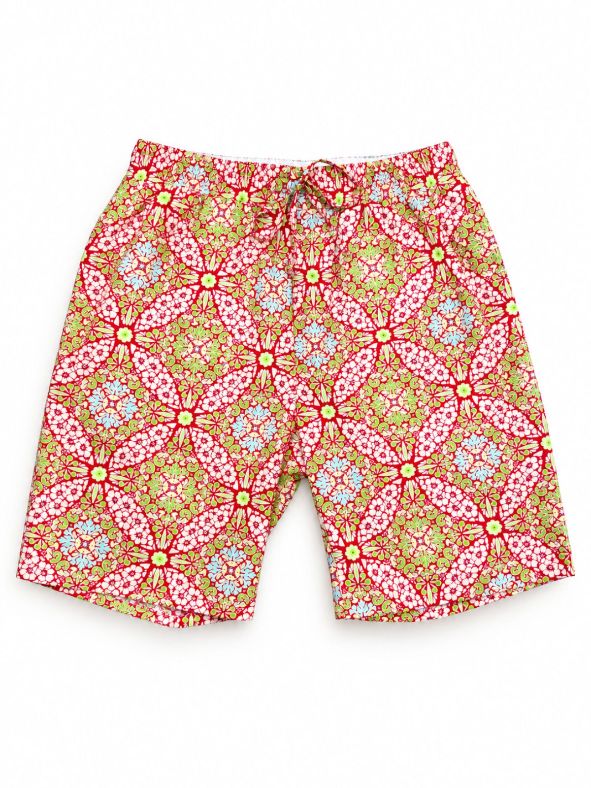 Mexico Geometric Cotton Short - Red