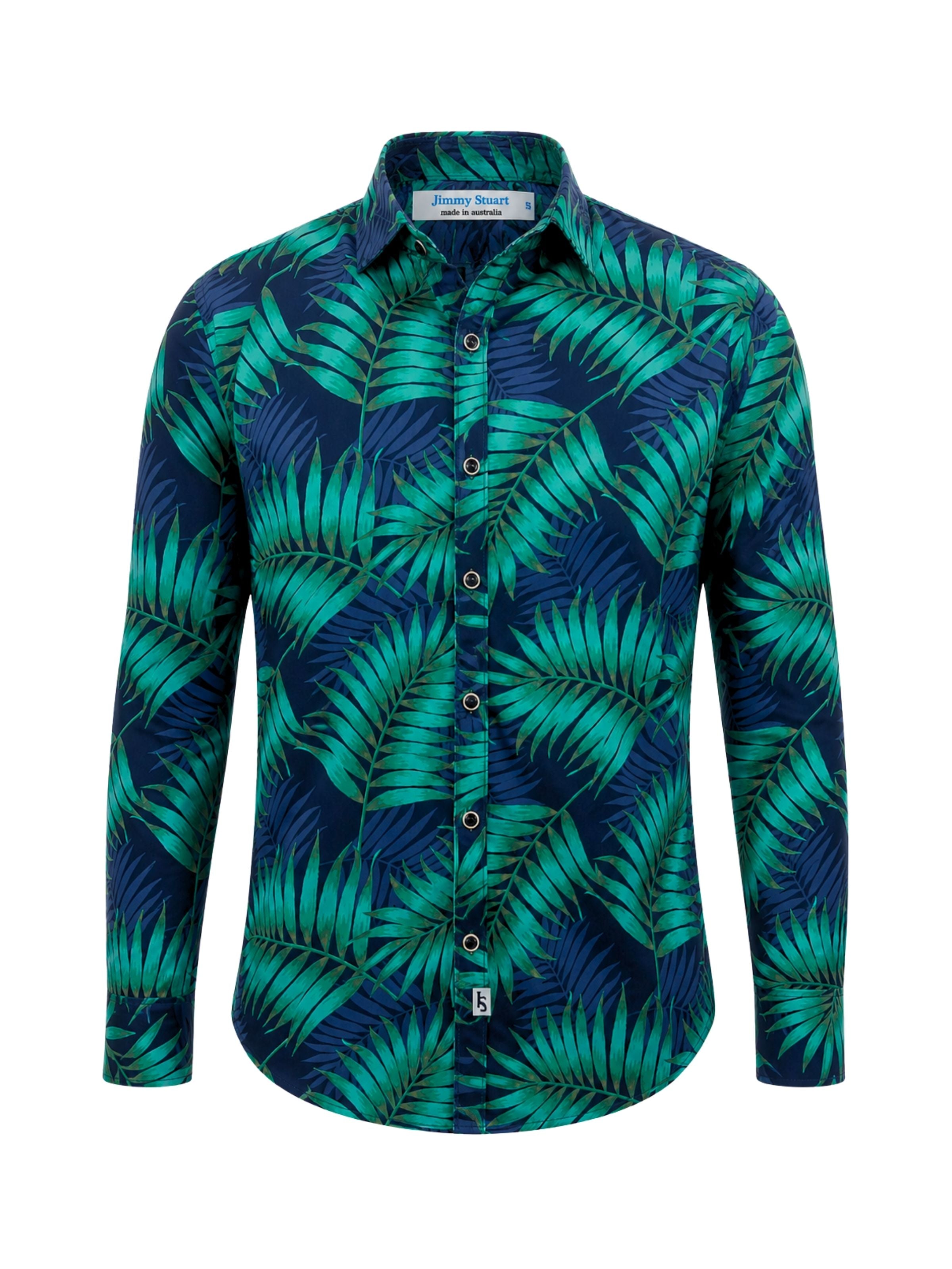 Midori Floral Cotton/Rayon L/S Shirt - Navy/Green