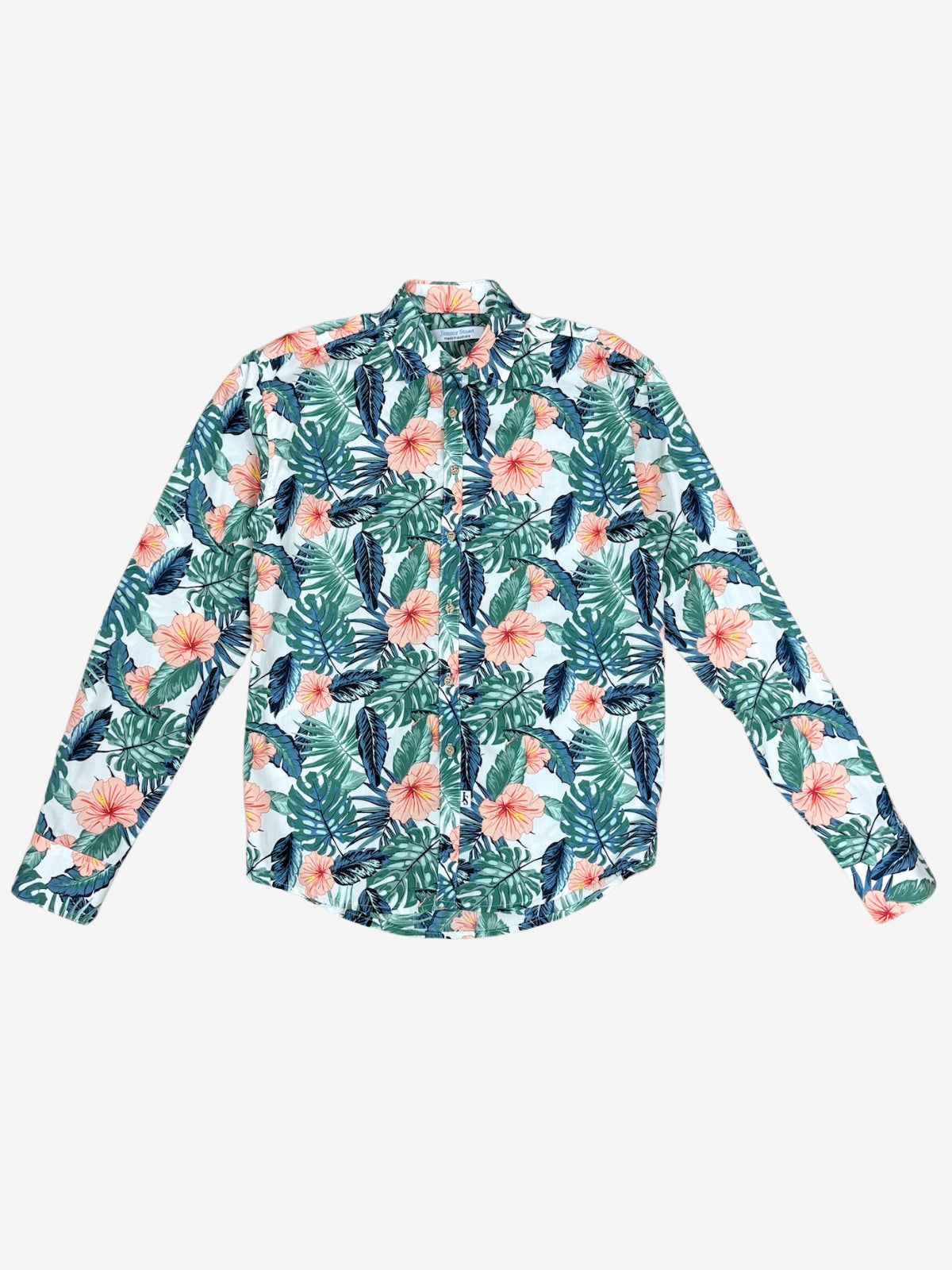 Moana Hawaiian Cotton L/S Shirt - Peach