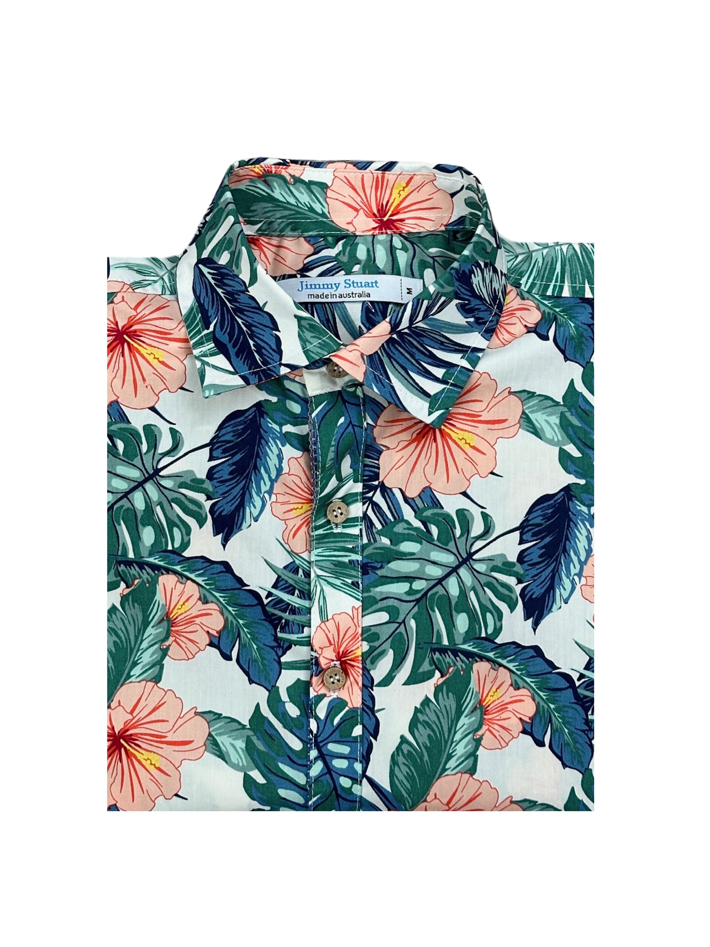 Moana Hawaiian Cotton S/S Shirt - Peach