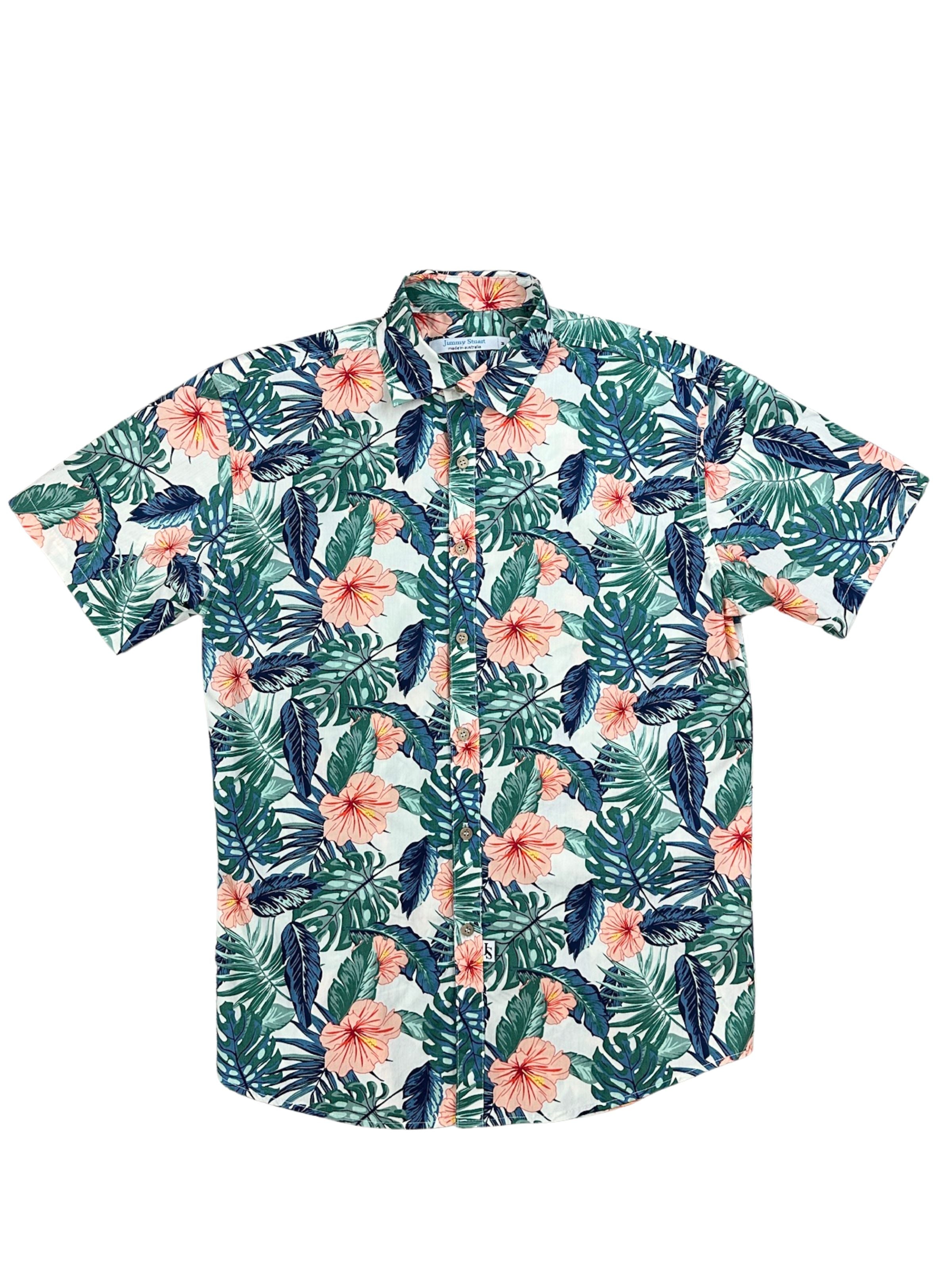 Moana Hawaiian Cotton S/S Shirt - Peach