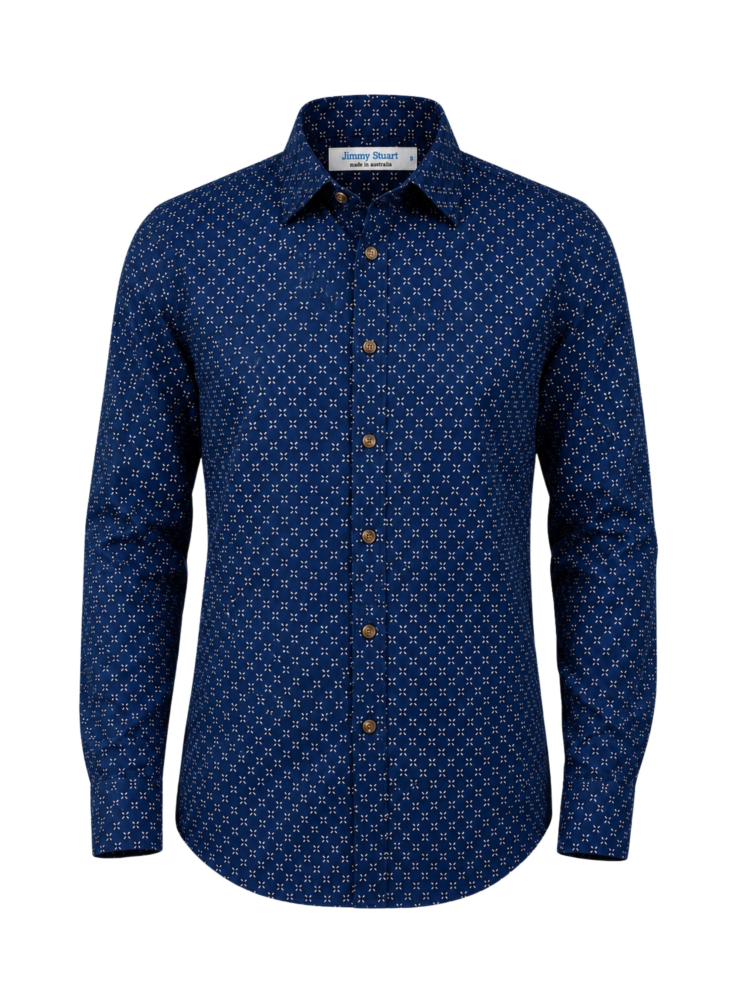 Montclair Liberty Cotton L/S Shirt - Navy