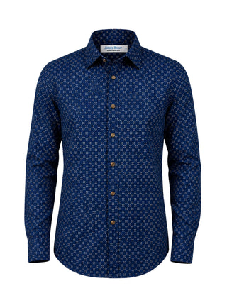 Montclair Liberty Cotton L/S Shirt - Navy
