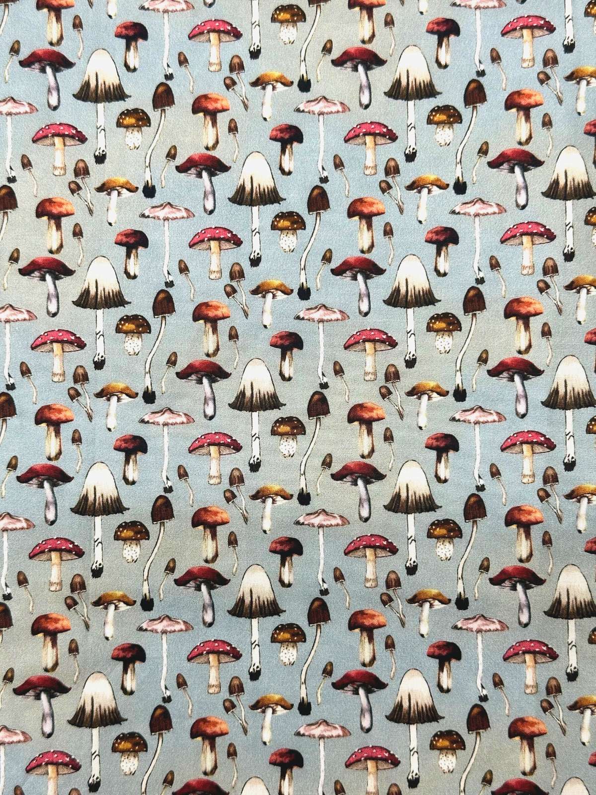 Mushroom Abstract Cotton S/S Shirt - Grey