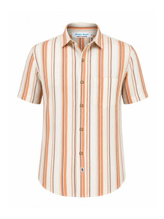 Mykonos Stripe Linen S/S Big Mens Shirt