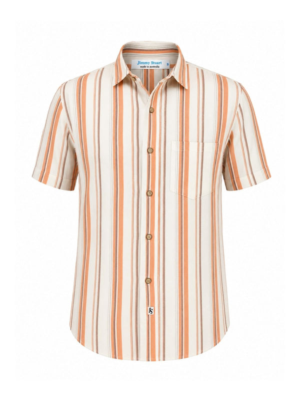 Mykonos Stripe Linen S/S Big Mens Shirt