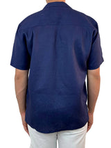 Byron Bay Navy Linen S/S Shirt