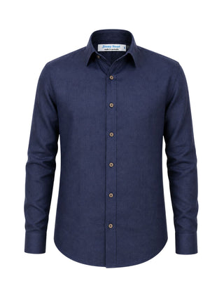 Byron Bay Navy Linen L/S Shirt