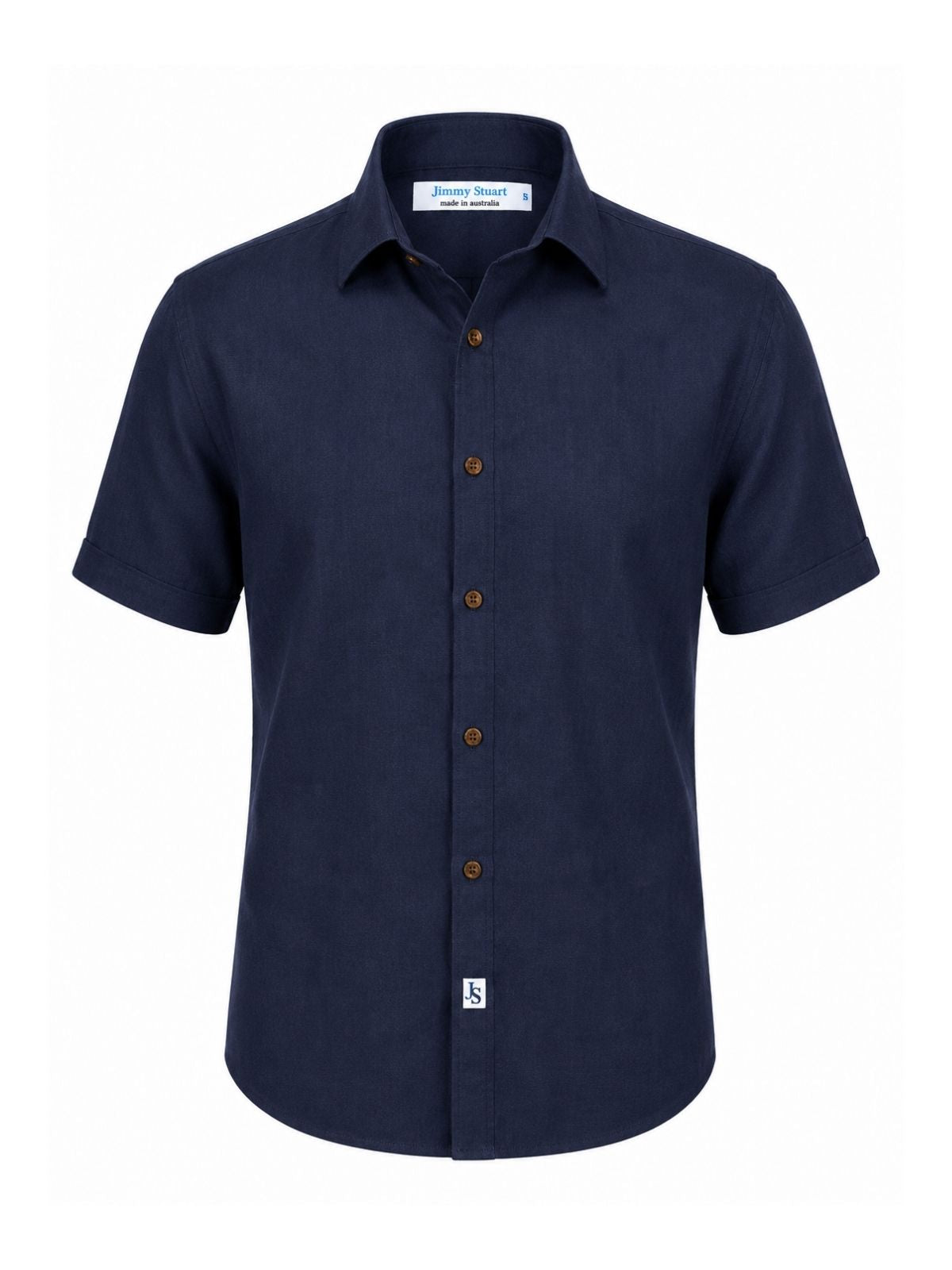 Byron Bay Navy Linen S/S Shirt