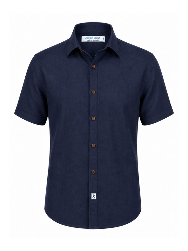 Byron Bay Navy Linen S/S Shirt