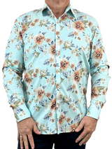 Nile Floral Cotton L/S Shirt – Blue