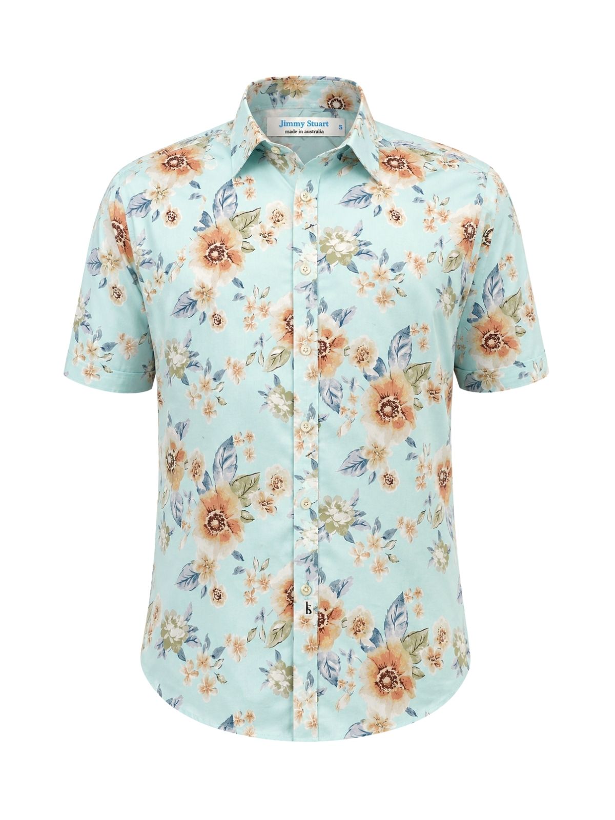 Nile Floral Cotton S/S Shirt – Blue