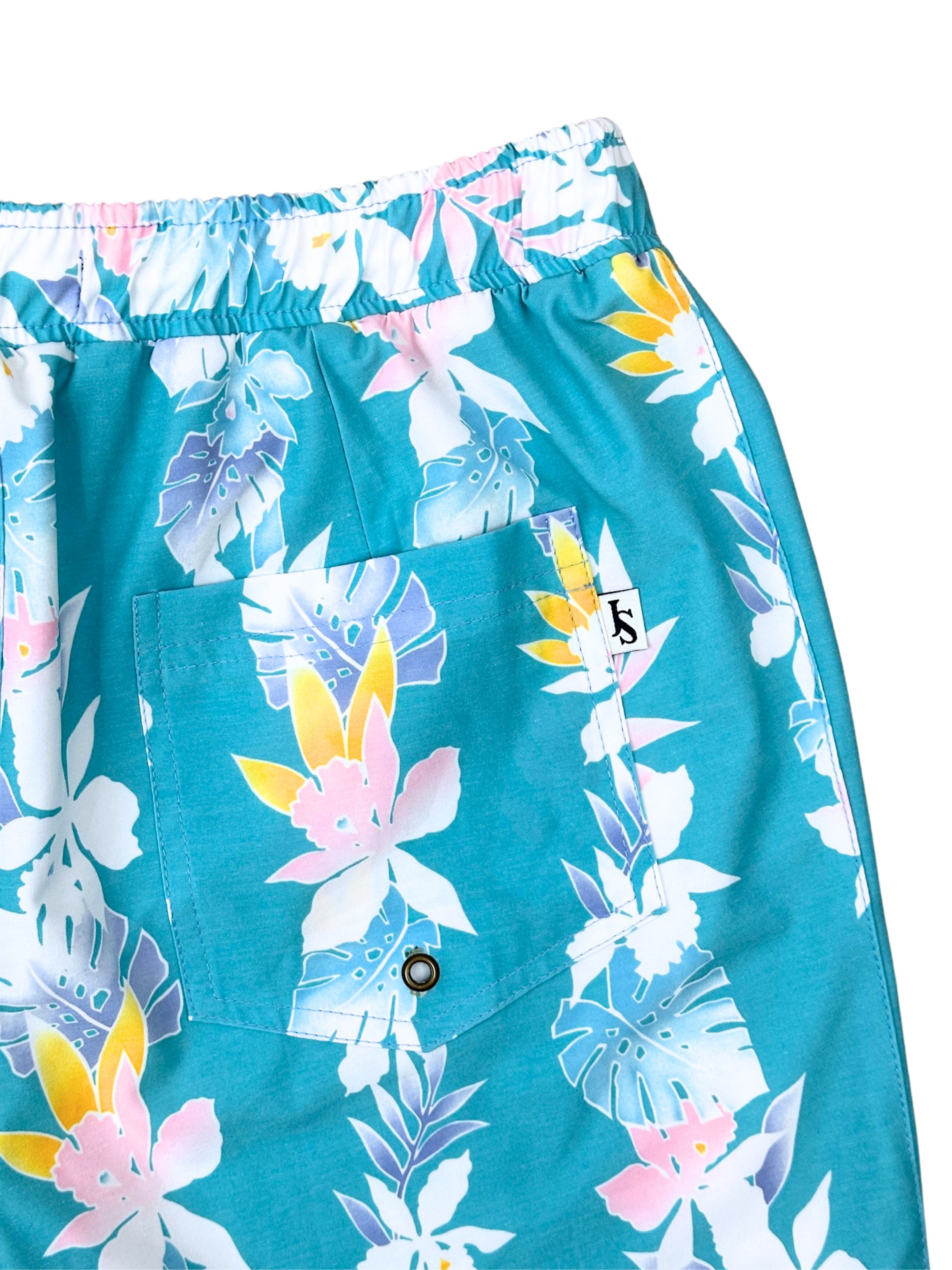 Noosa Floral Swim Short - Blue