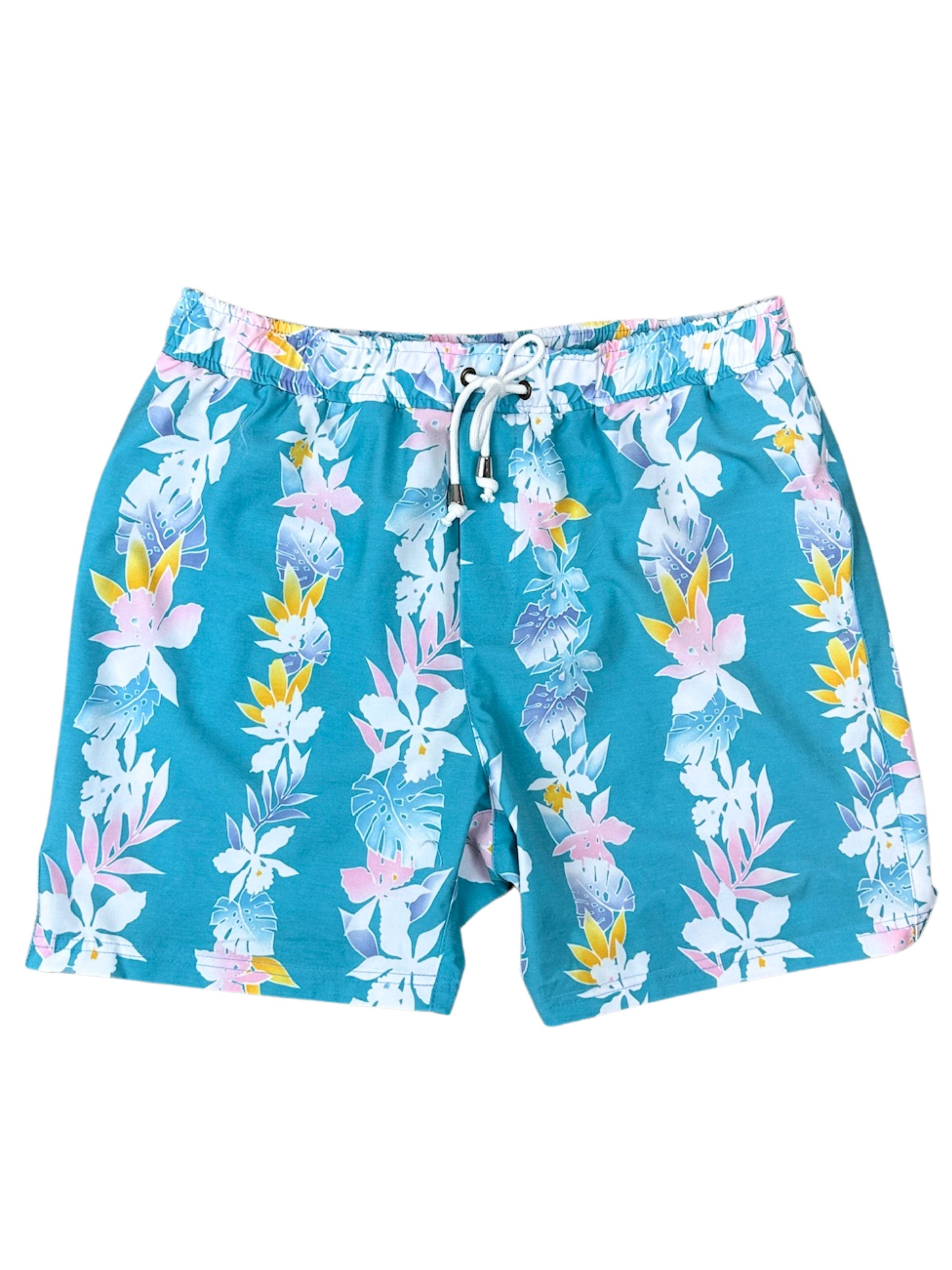 Noosa Floral Swim Short - Blue