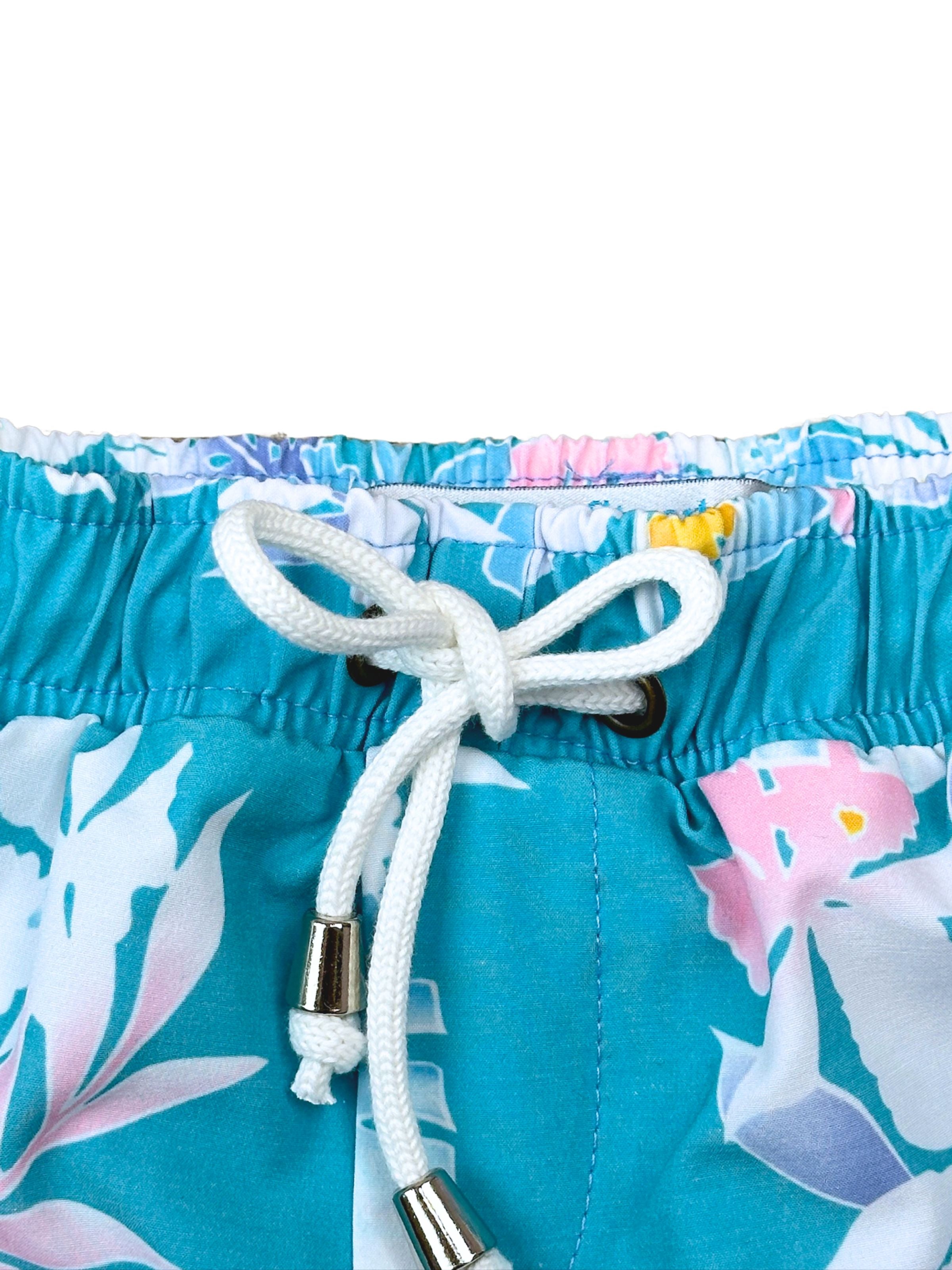 Noosa Floral Swim Short - Blue