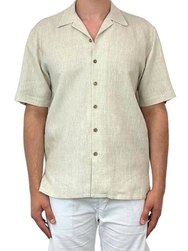 Byron Bay Oatmeal Linen S/S Shirt