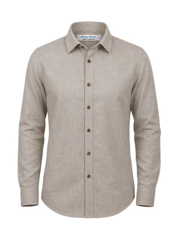 Byron Bay Oatmeal Linen L/S Shirt