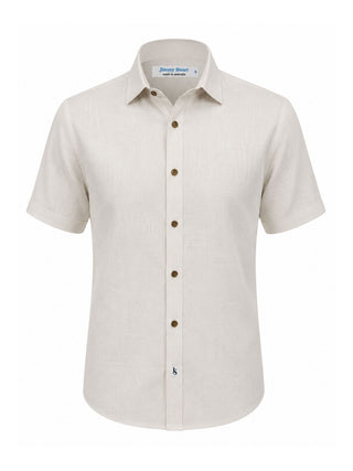 Byron Bay Oatmeal Linen S/S Big Mens Shirt
