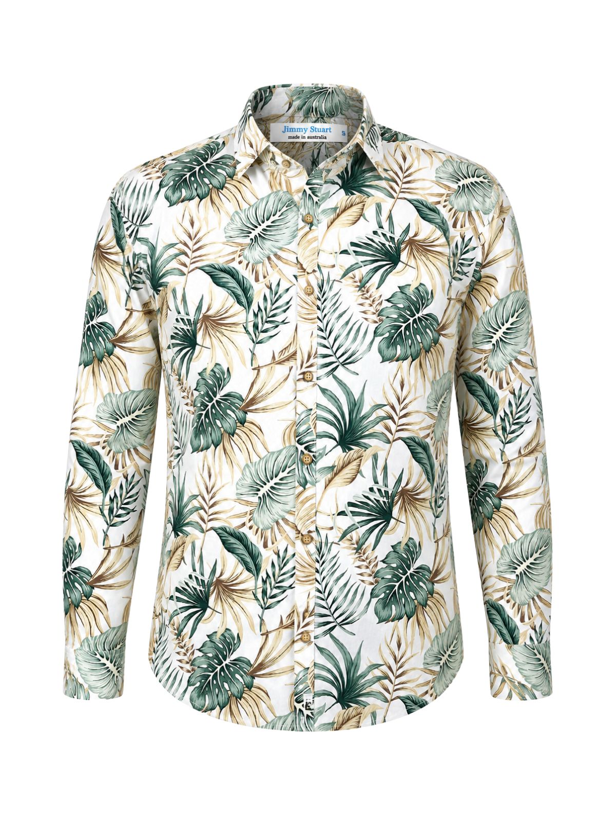 Olympus Floral Cotton L/S Shirt - Yellow/Green