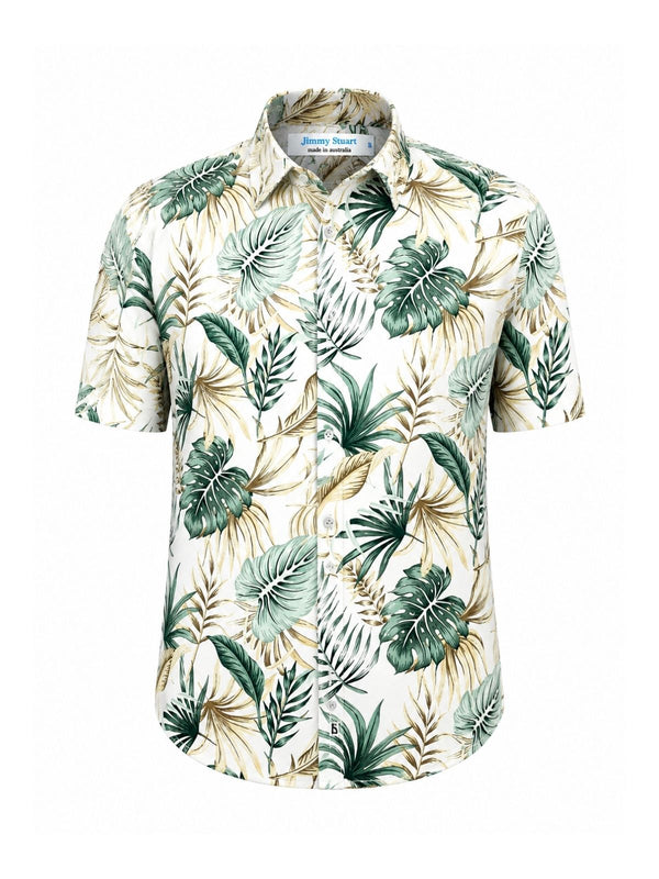 Olympus Floral Cotton S/S Shirt - Yellow/Green