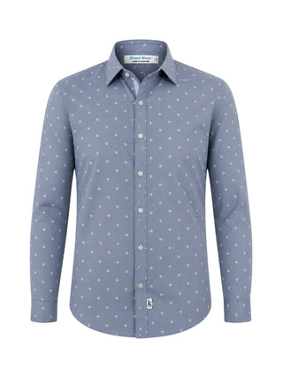 Origami Liberty Cotton L/S Shirt - Blue