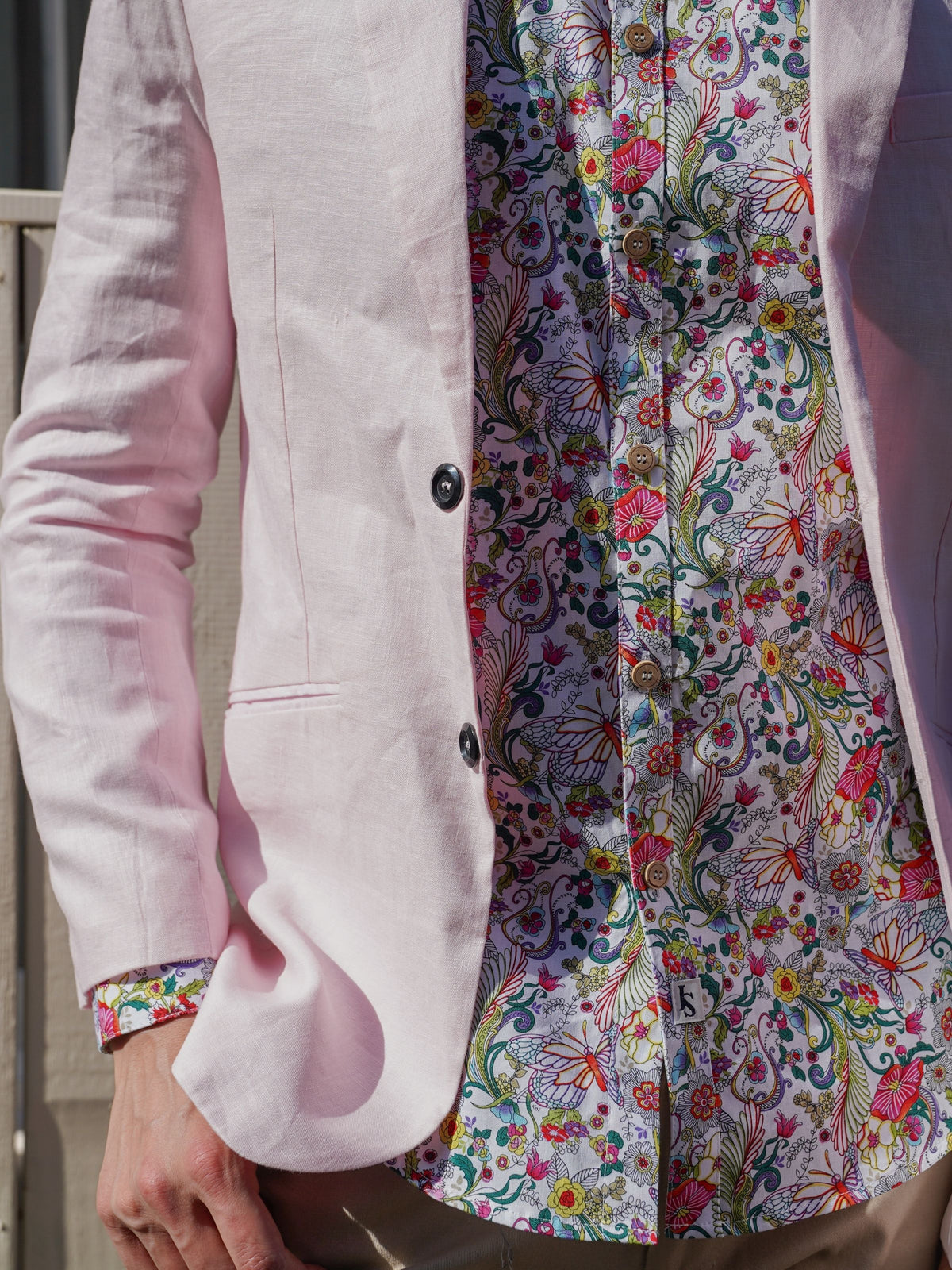 Choir Floral Cotton L/S Shirt - White/Pink