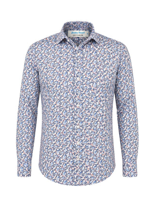 Pirate Paisley Cotton L/S Shirt - Blue