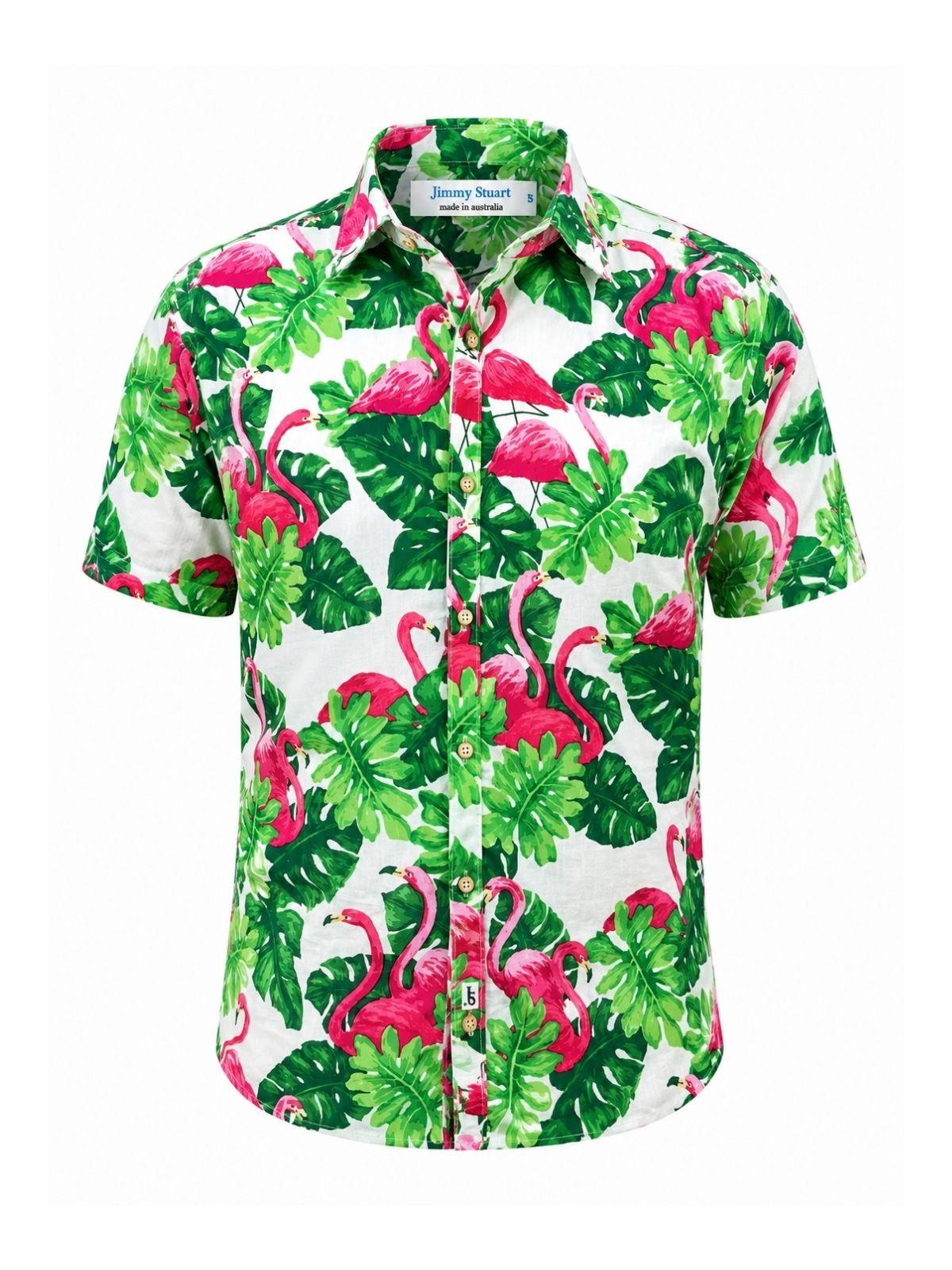Plumage Floral Cotton Voile S/S Big Mens Shirt – Green/Pink