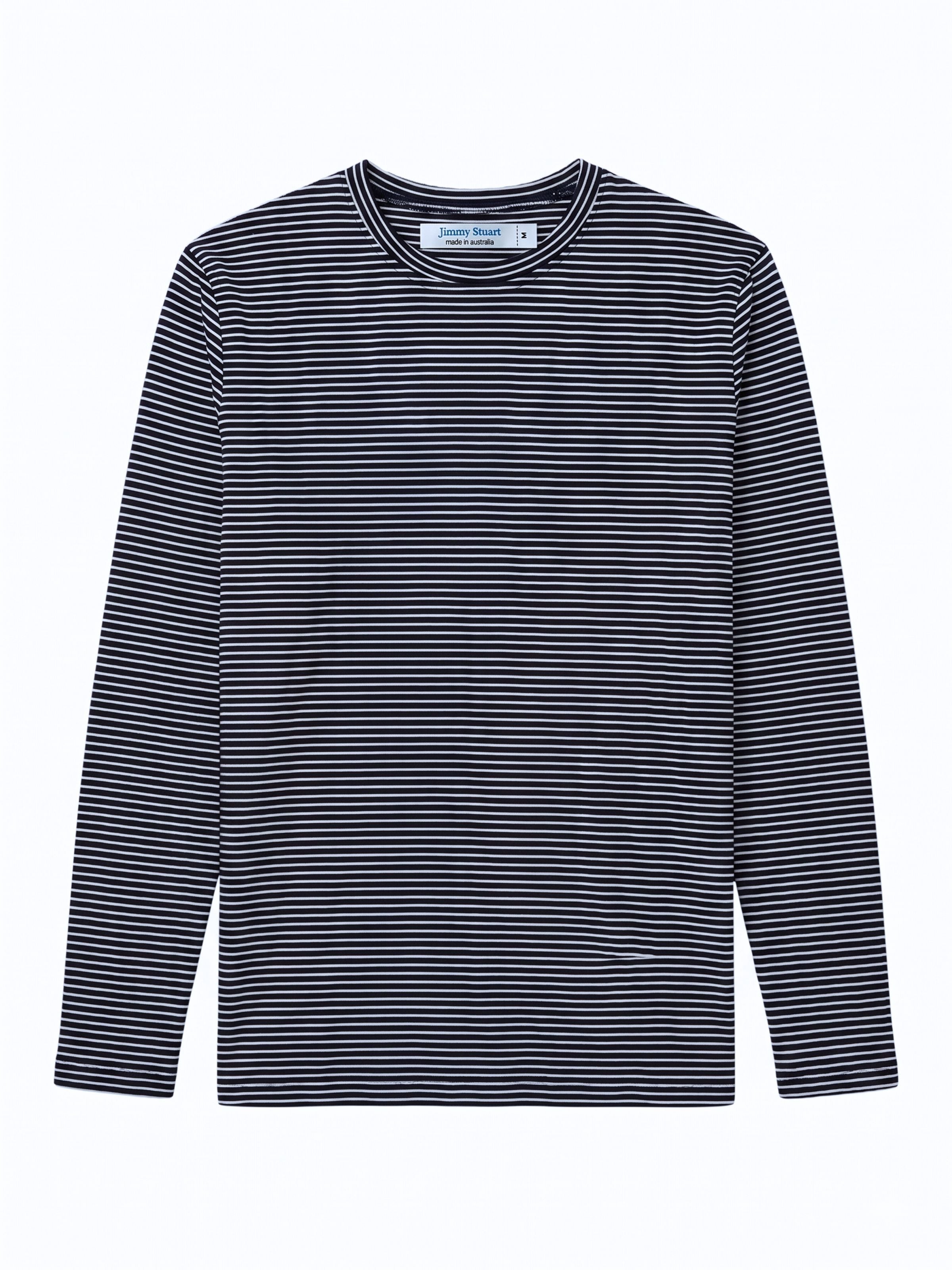 Polar Stripe Cotton L/S Tee - Navy/White