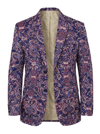 Portofino Paisley Cotton Jacket - Navy/Brown