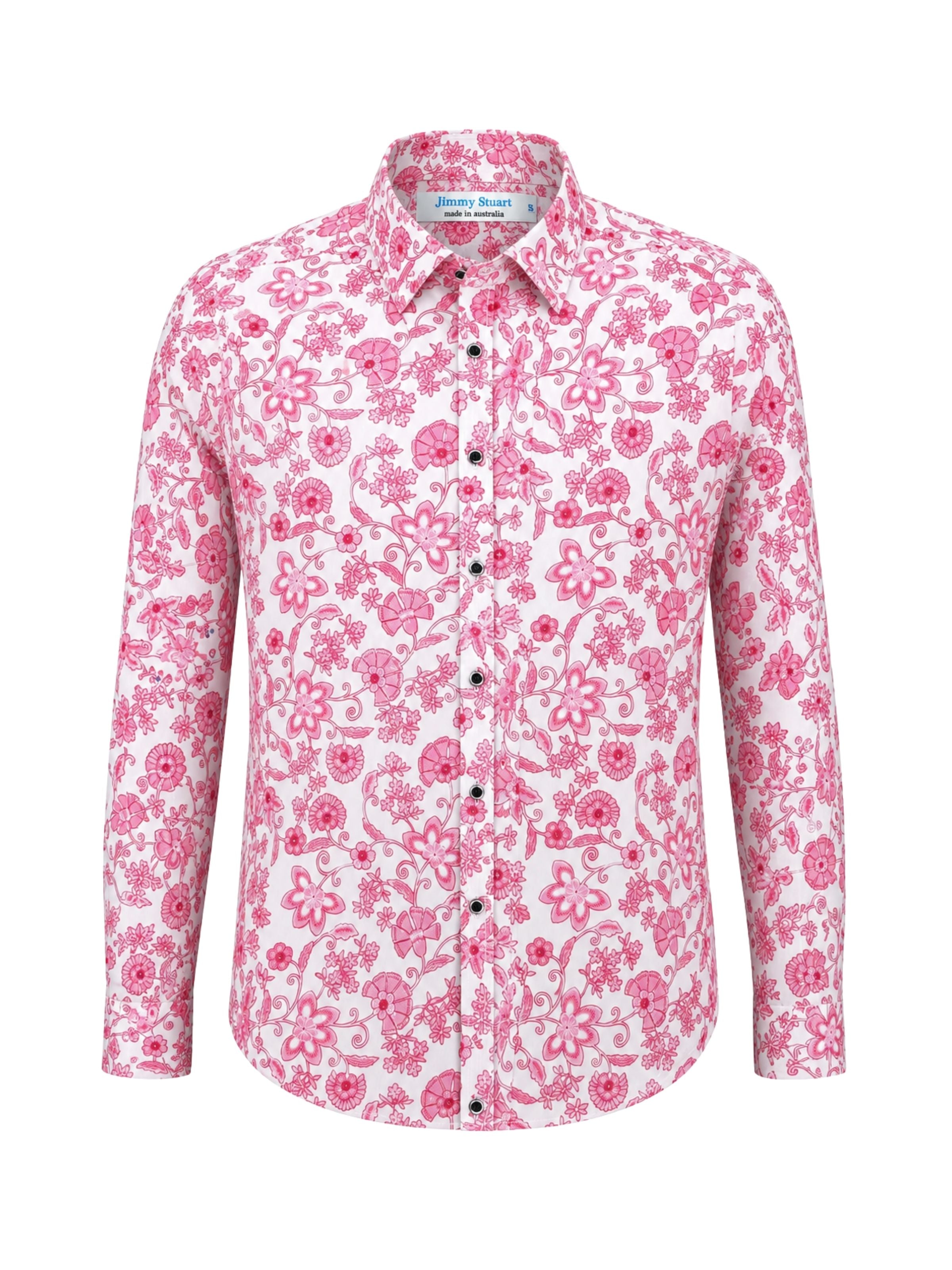 Potent Floral Cotton L/S Shirt - Pink