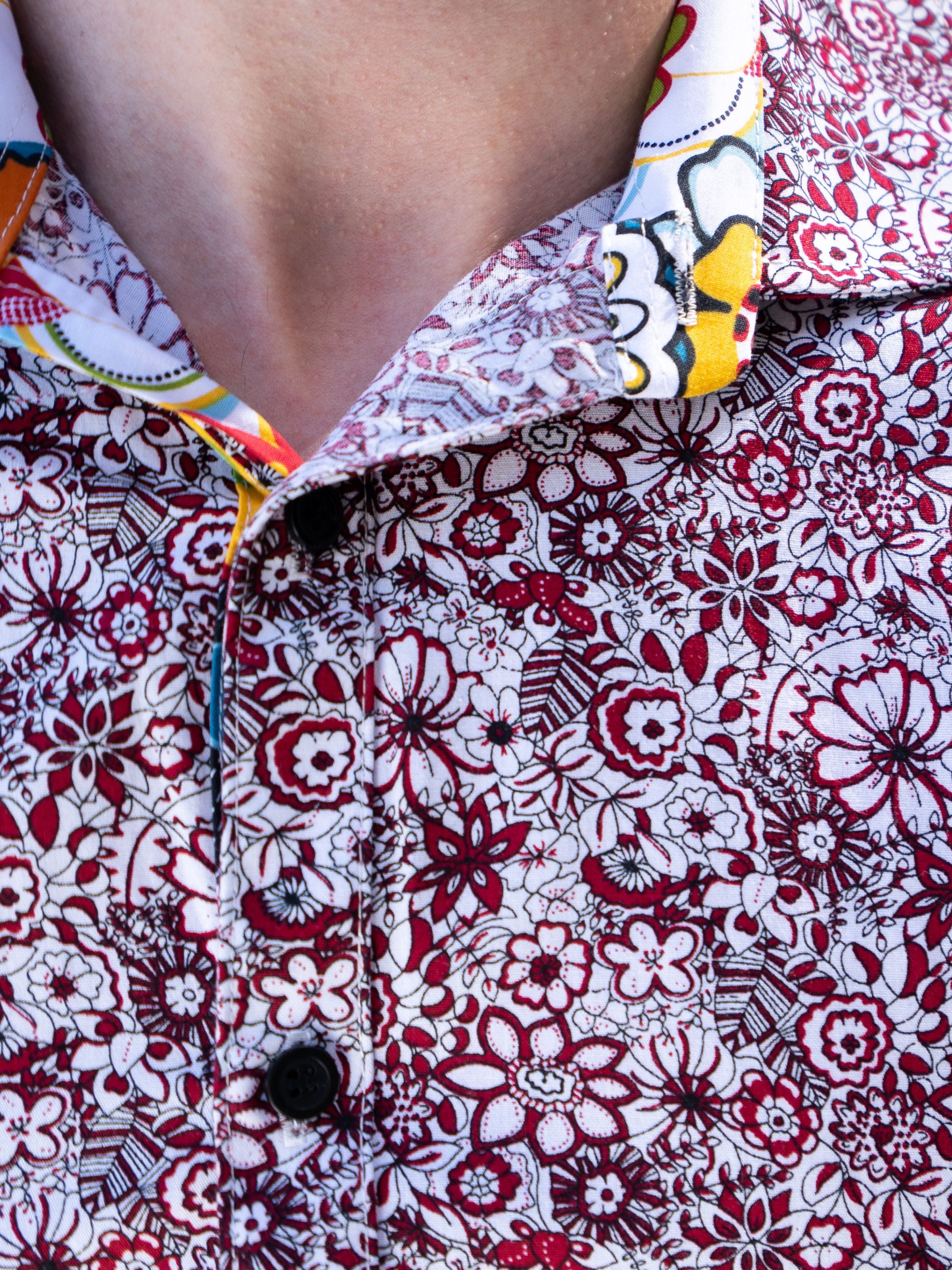 Hyde Floral Cotton L/S Shirt - Red