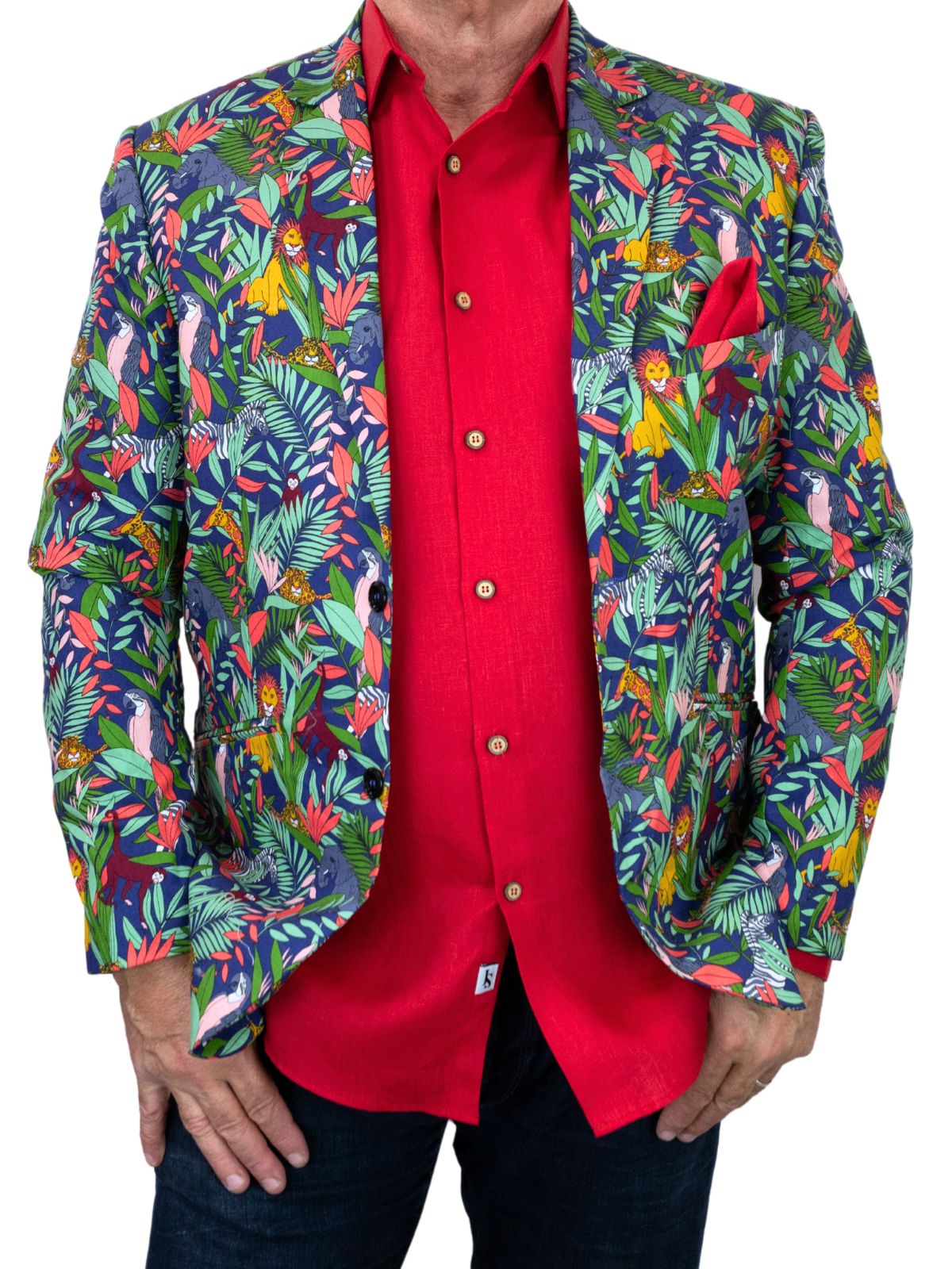 Byron Bay Red Linen L/S Big Mens Shirt