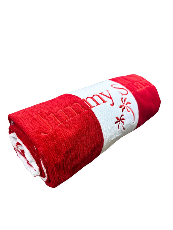 Red and White Striped Towel