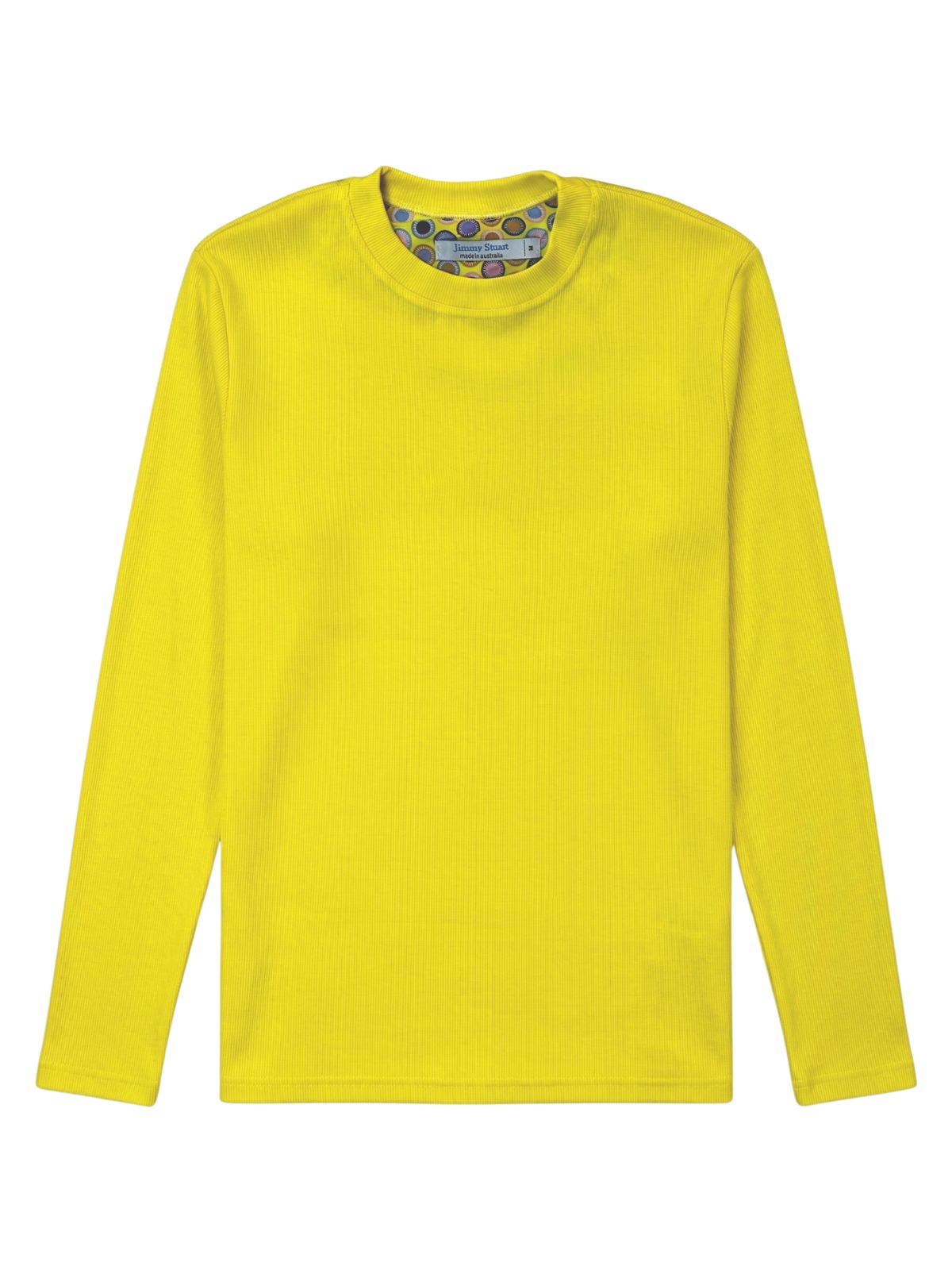 Yellow Ribbed Cotton L/S Tee