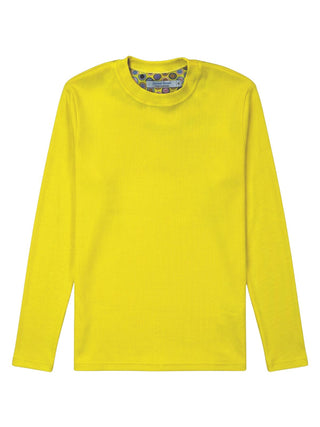 Yellow Ribbed Cotton L/S Tee