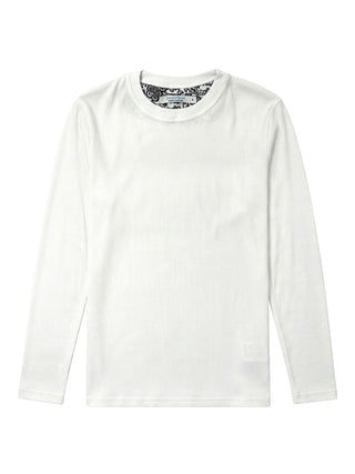 White Ribbed Cotton L/S Tee