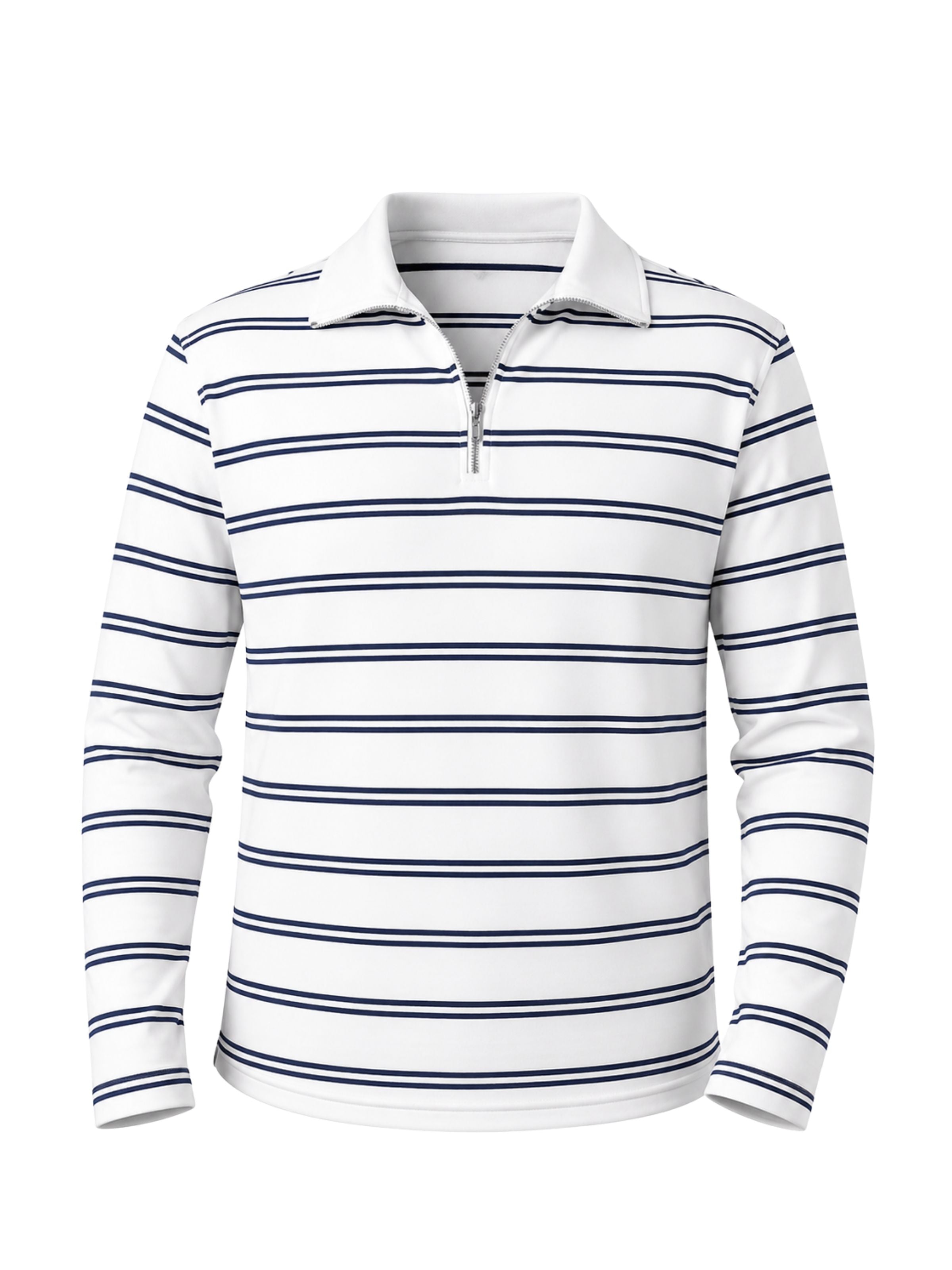 Riviera White Zip Polo