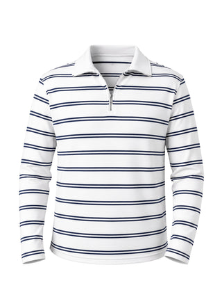 Riviera White Zip Polo
