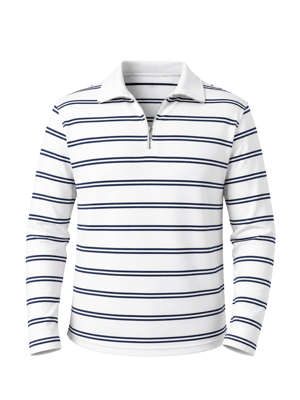 Riviera White Zip Polo