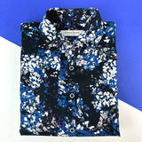 Rolling Stone Abstract Cotton L/S Big Mens Shirt - Black/Blue