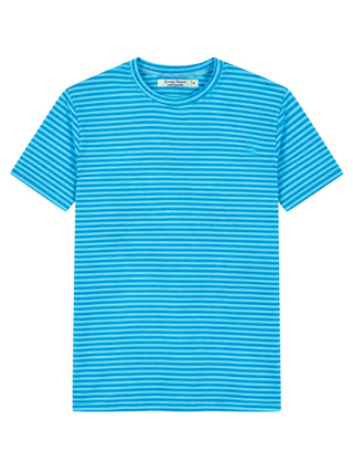 Bermuda Stripe Cotton S/S Tee - Aqua