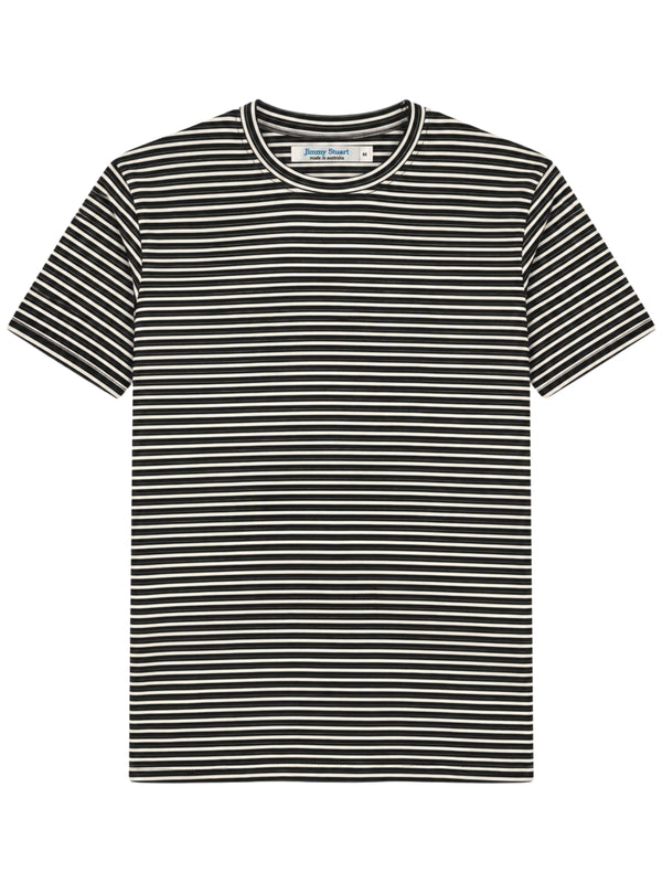 Bermuda Stripe Cotton S/S Tee - Black/Brown