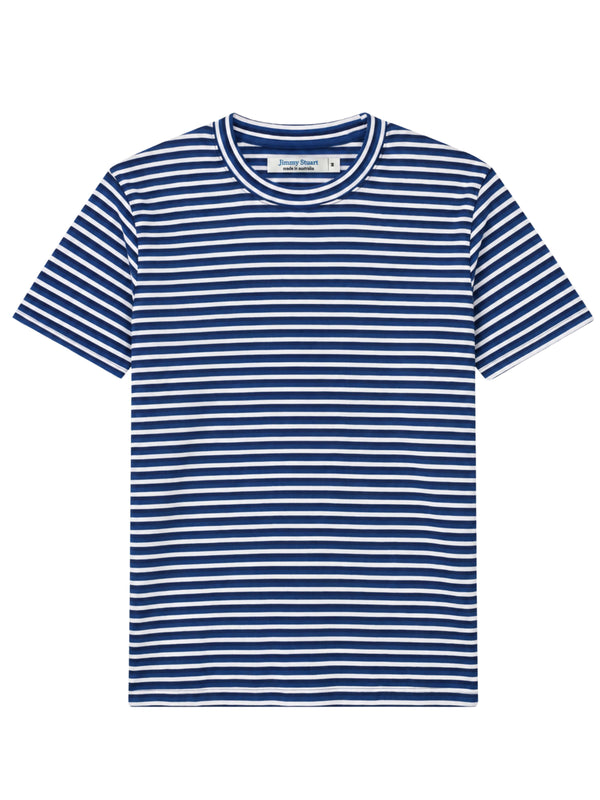 Bermuda Stripe Cotton S/S Tee - Black/Blue
