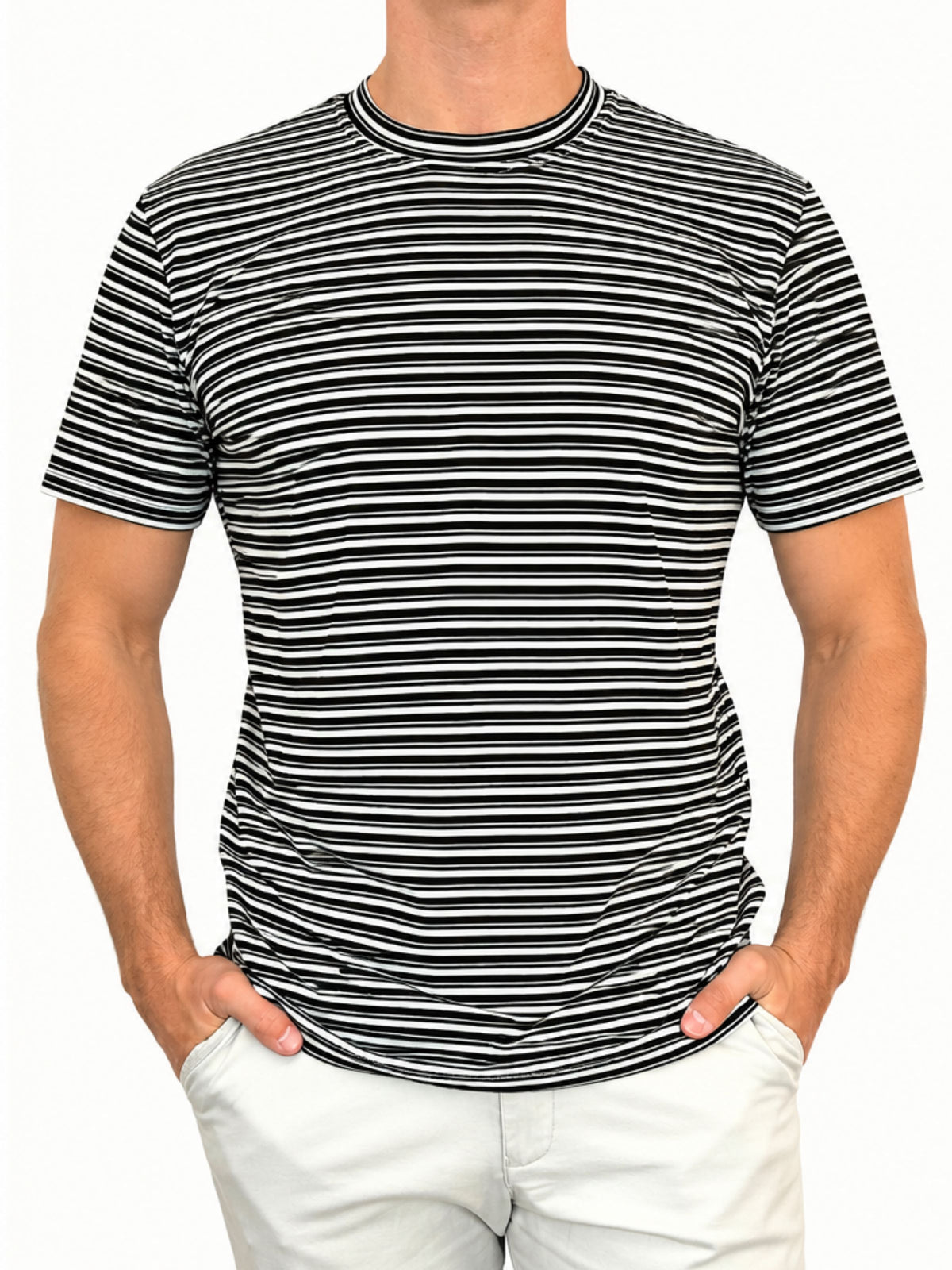 Bermuda Stripe Cotton S/S Tee - Black/Grey