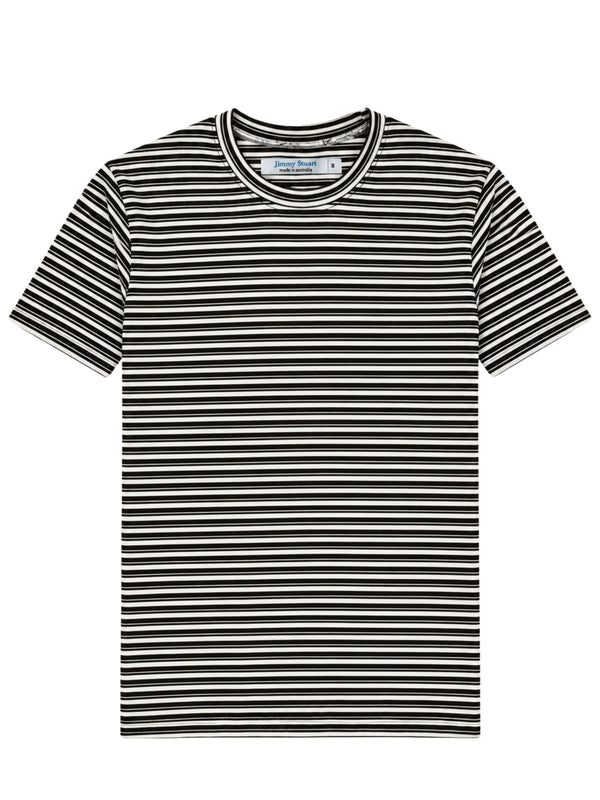 Bermuda Stripe Cotton S/S Tee - Black/Grey