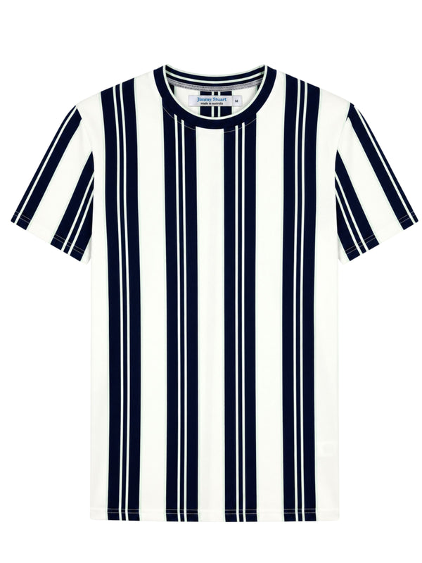 Bermuda Stripe Cotton S/S Tee - Navy/Green