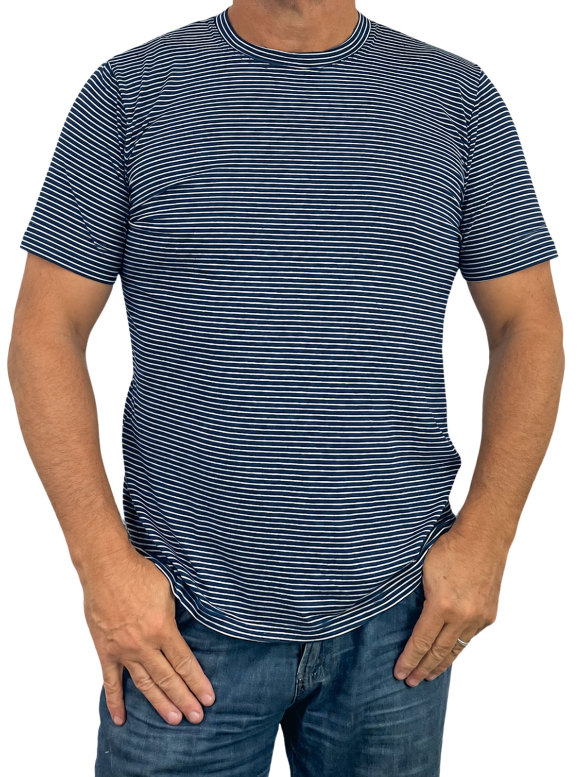 Polar Stripe Cotton S/S Tee - Navy/White